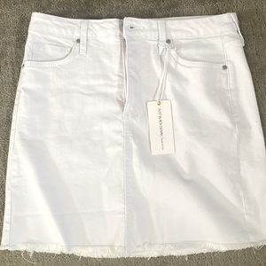 Just Black white denim skirt